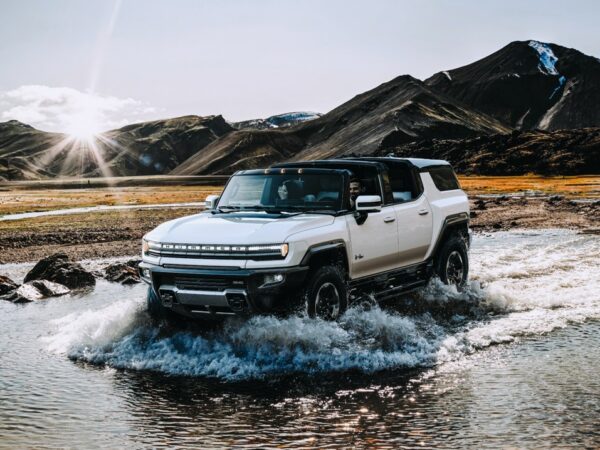 General Motors Car driving through water
