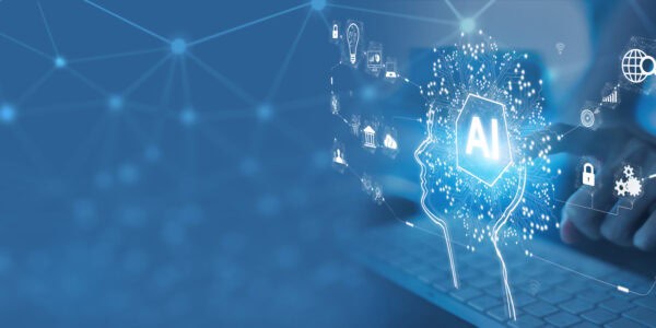 Businessman touching the brain working of Artificial Intelligence (AI) Automation, Predictive analytics, Customer service AI-powered chatbot, analyze customer data, business and technology.
Chatbot Chat with AI, Artificial Intelligence. man using technology smart robot AI, artificial intelligence by enter command prompt for generates something, Futuristic technology transformation.