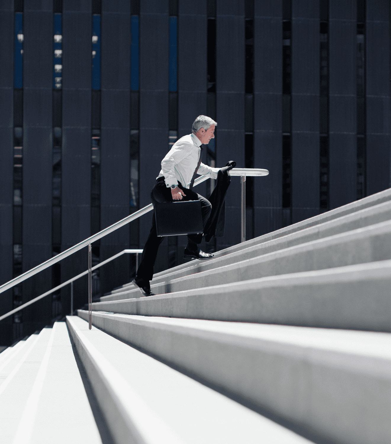 business man upstairs